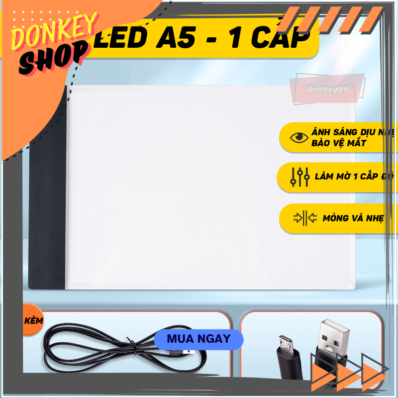 Bảng Vẽ Đèn LED Hắt Sáng 3 Cấp Độ Khổ A5, A4, A3 Cao Cấp