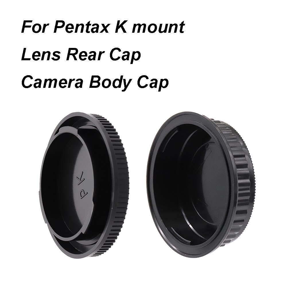 For pentax k mount lens rear cap / camera body cap plastic black lens cap cover set pk for pentax k1 k5 k10 k20 etc.
