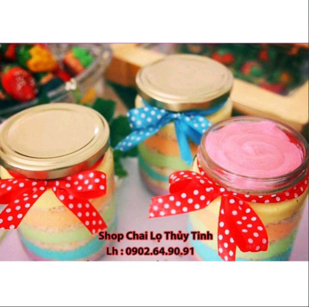 Hủ thủy tinh tròn 200ml nắp thiếc