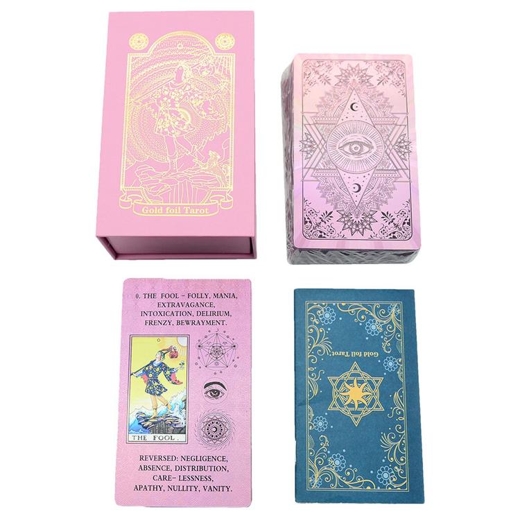 Divination Tarot Cards Fortune Telling Game Gold Foil Tarot Cards ...