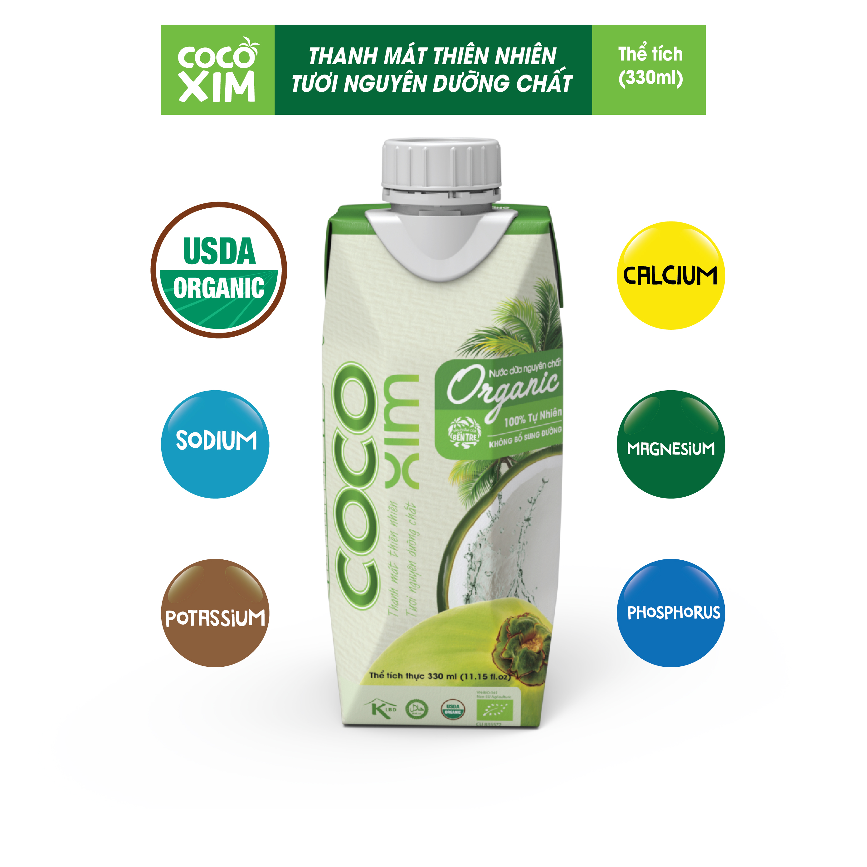 [BẬT NẮP UỐNG DỪA TƯƠI] - Nước dừa đóng hộp Organic COCOXIM 100% dừa tươi nguyên chất mọc tự nhiên...