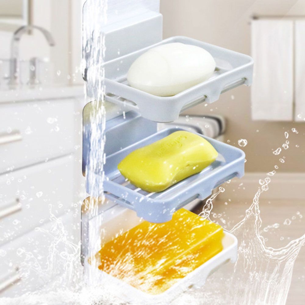 Uijiuha sáng tạo tự dính phòng tắm phụ kiện phòng tắm container kệ gắn tường Đĩa đựng xà phòng Giá đặt xà phòng giá lưu trữ