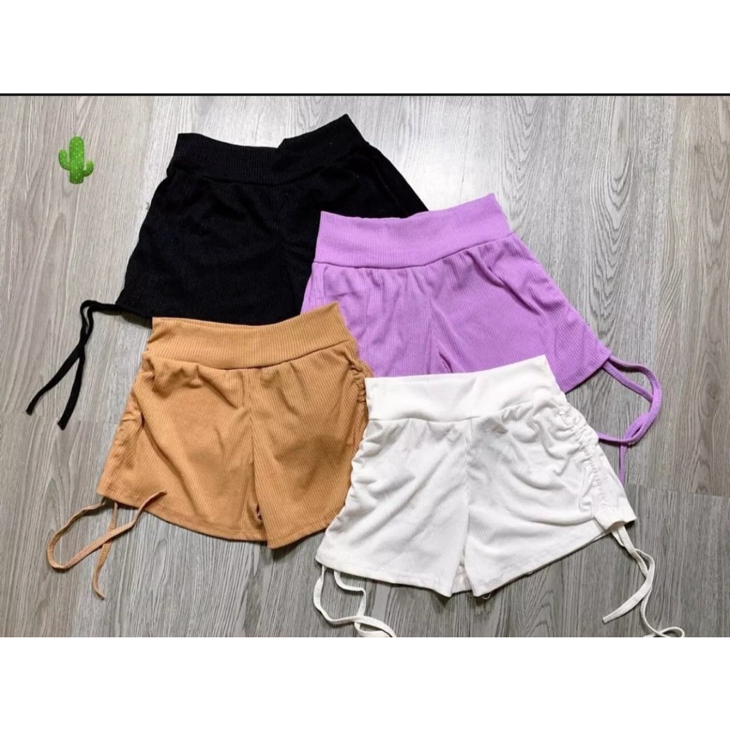 Quần short nâng mông rút dây nữ - Quần lưng cao nữ