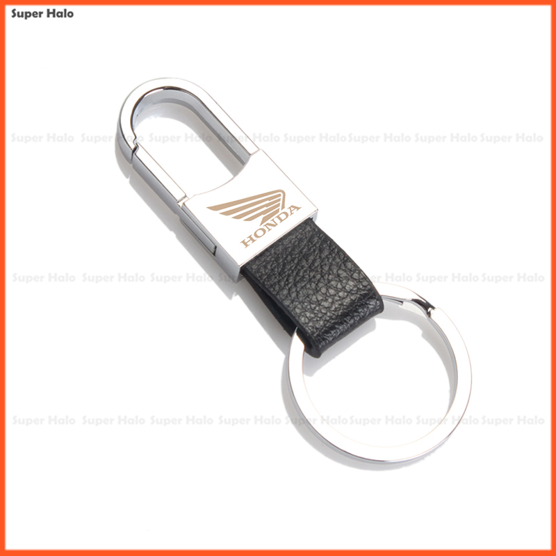 【Customized】 Leather Strap Keyring Motorcycle Keychain Car keychain for Honda Motor
