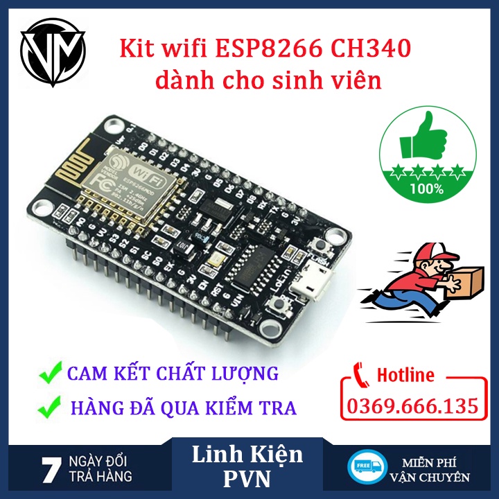 Kít RF thu phát wifi ESP8266 NodeMCU Lua V3 CH340