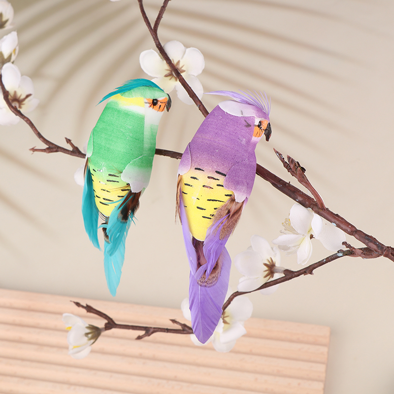 Creative Artificial Parrot Fake Foam Animal Simulation Feather Birds ...