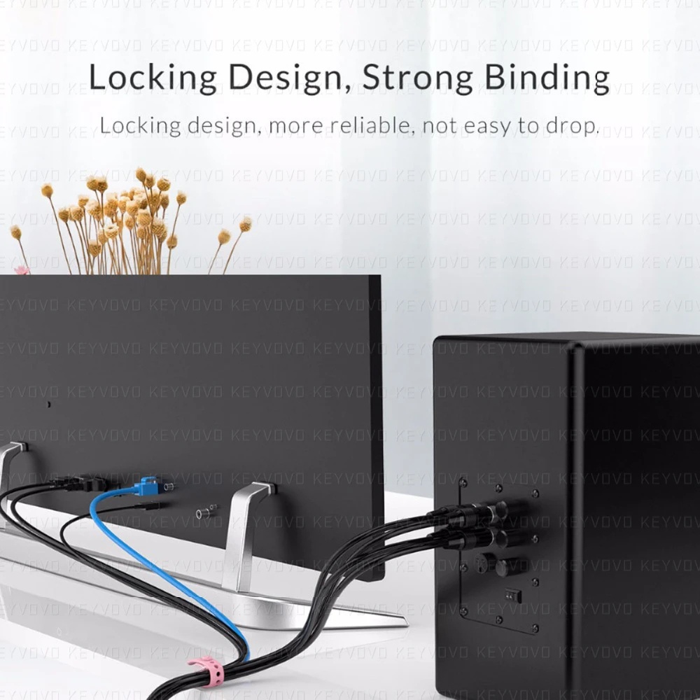 5Pcs Silicone Reusable Cable Ties Data Cable Storage Charging Cable Strap Winder Computer Cable Fixing Wire Organizer