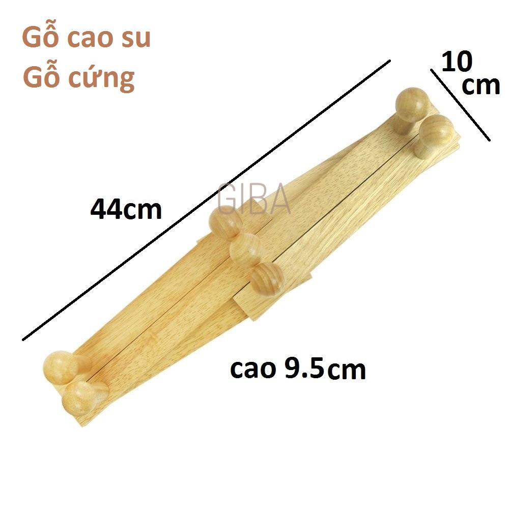 Móc Gỗ Treo Nón Mũ Quần Áo - Giá treo quần áo gắn tường bằng gỗ - Móc treo đồ gỗ GIBA
