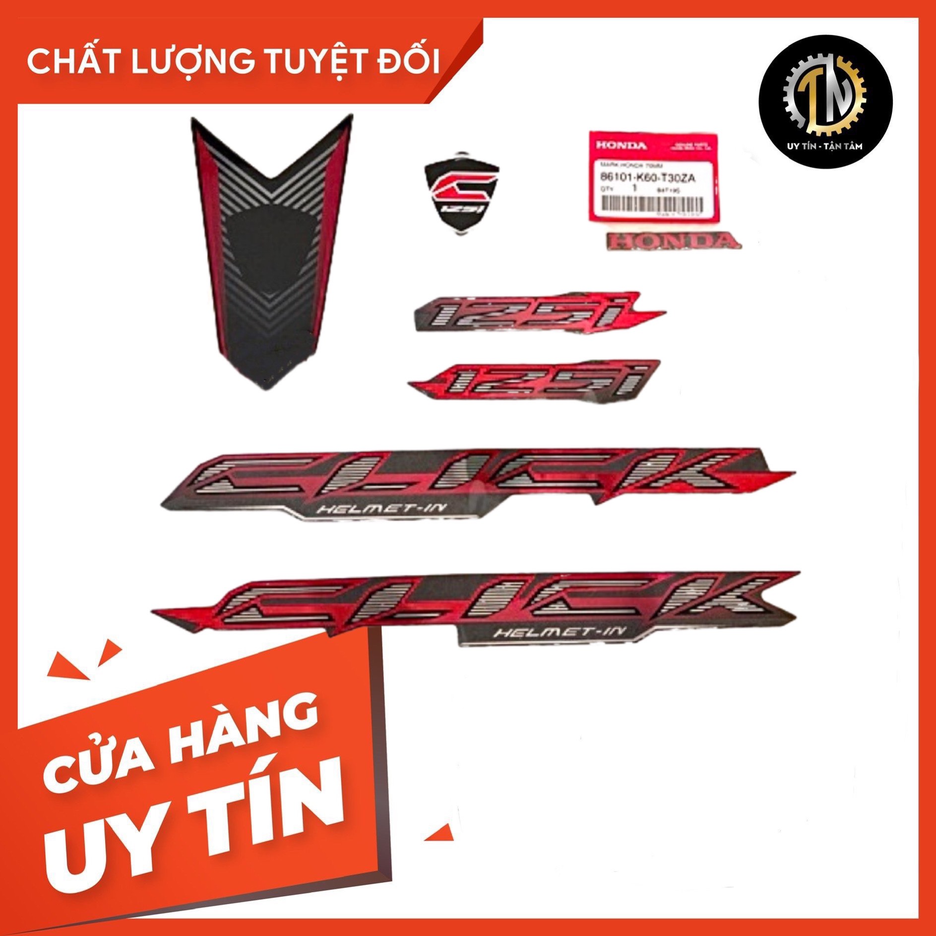 [HCM]Bộ tem click 125i đời 2017 xe màu đen hàng chính hãng Honda