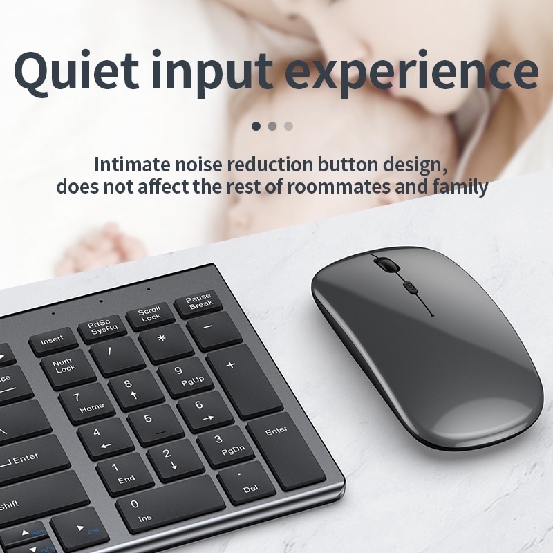 Bluetooth Wireless Keyboard And Mouse Three-Mode Full-Size Bluetooth Keyboard Mouse Set Multi-Device Rechargeable Keyboard Set