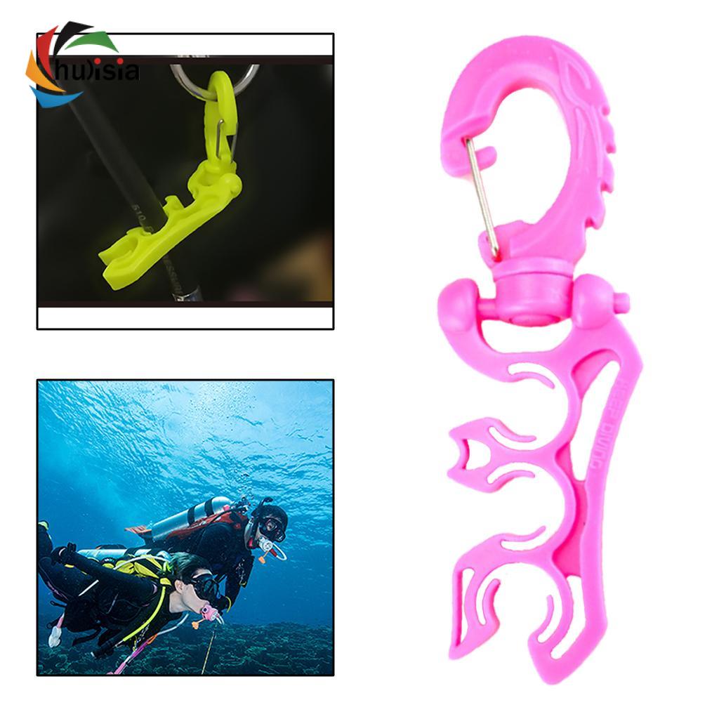 Chulisia Diving Underwater Triple BCD Hose Holder with Clip Folding Snap Buckle for Regulators Gauges