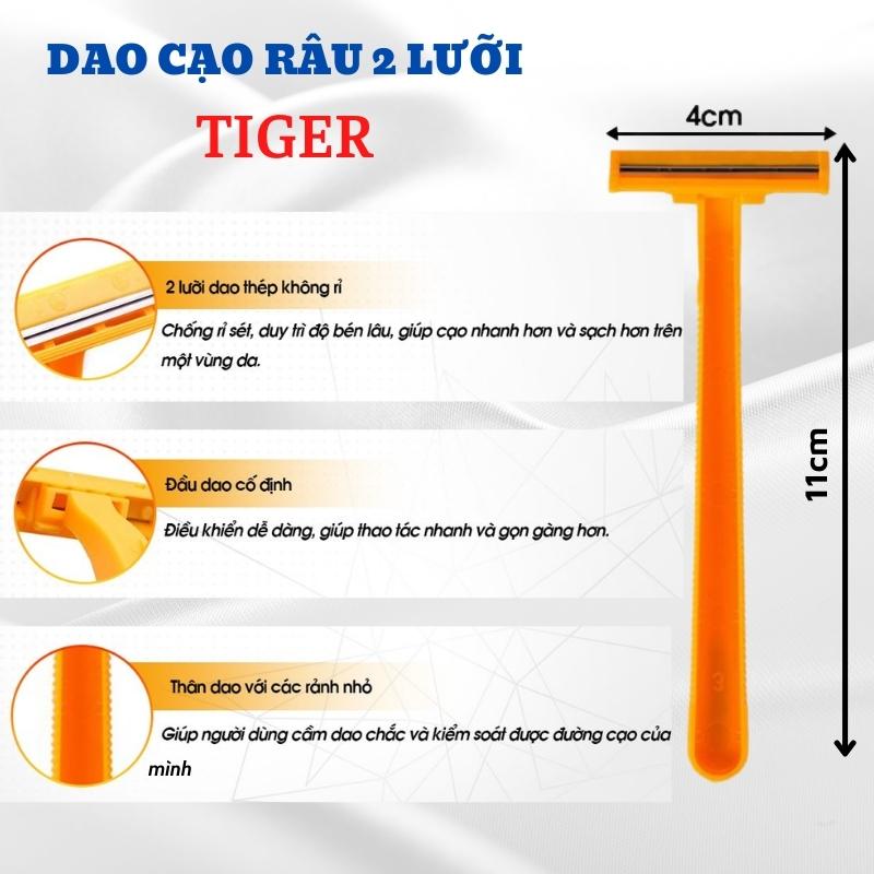 Dao Cạo Râu 2 Lưỡi Tiger (Vỉ 24 Cây)