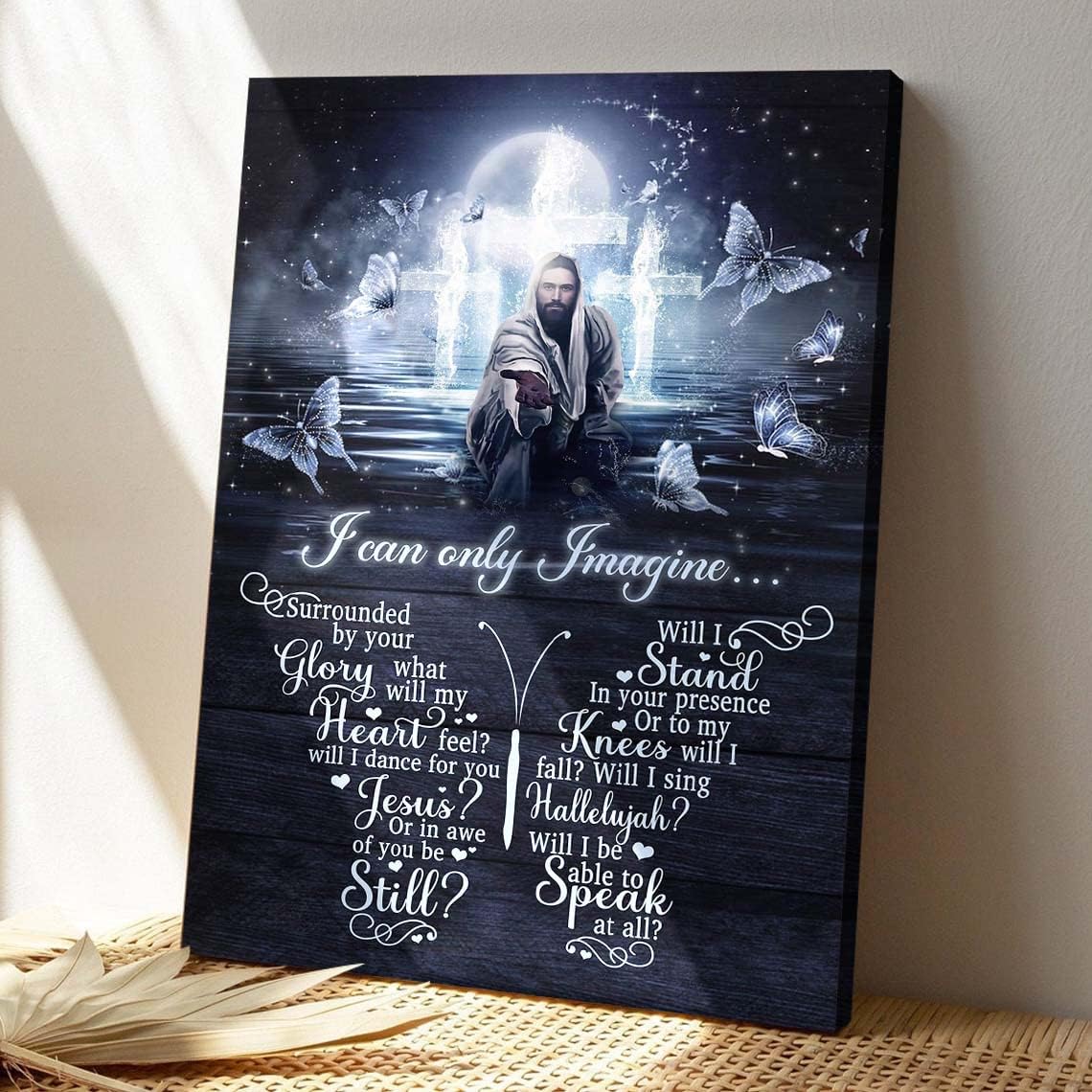 Jesus and White Butterflies I Can Only Imagine Poster Wall Art Bible Verse  Poster Wall Art Gift Decor For Living Room Bedroom Office Canvas Framed X  Lazada