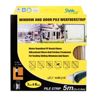 Steve Leif Pile Weatherstrip Beige 7x6mm 2x2 5m Door Seals
