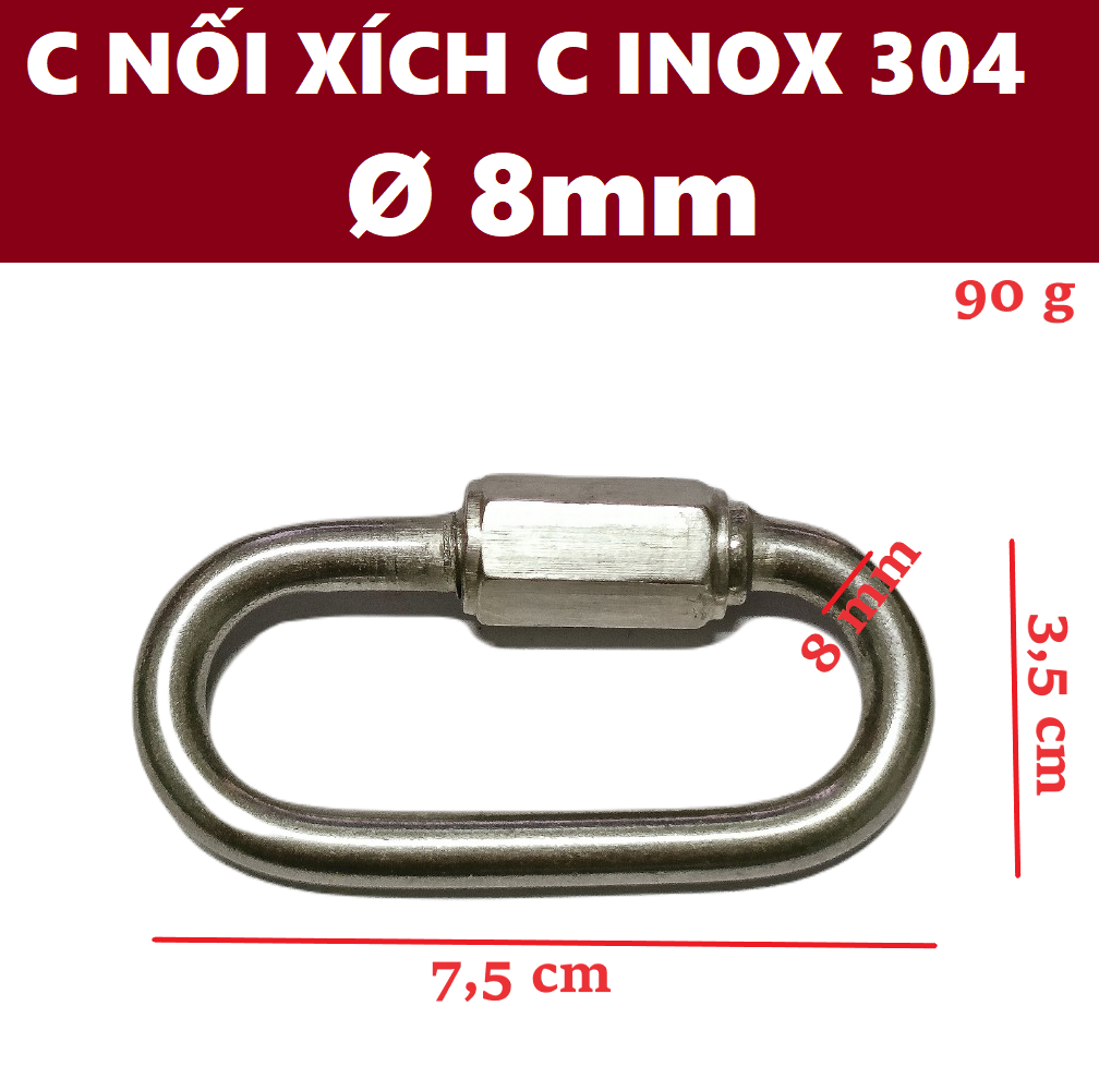 Móc nối xích, khóa xích inox 304