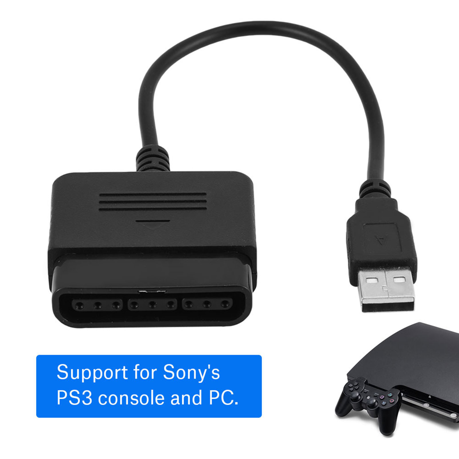 Fosa ps1/ps2 to ps3 controller adapter sony playstation1/2 to usb cable for pc and playstation 3 for for ps3 & windows pc
