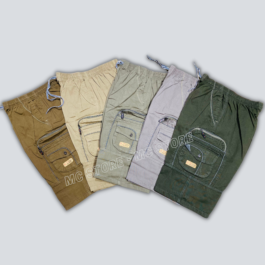 Freeship Quần Short Kaki Túi Hộp Lưng Thun Lua Co Giãn Cao Cấp