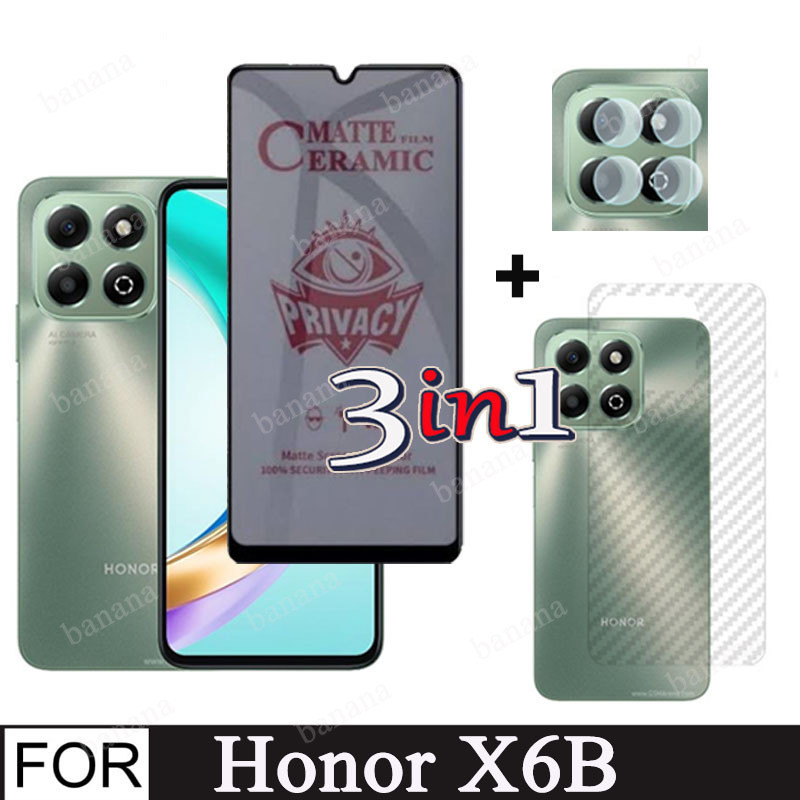 honor%20X6b%20Matte%20Privacy%20/%20Ceramic%20soft%20film%20For%20honor%20X6B%203%20in%201%20Anti%20Blue%20Light%20Ray%20Tempered%20Glass%20Screen%20Protector%20and%20Camera%20Lens%20Glass%20Protector%20-%20Image%202