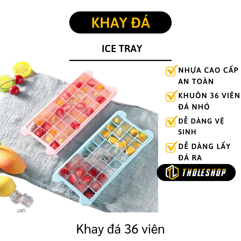 Khay đá tủ lạnh - Khay làm đá, pudding, thạch trái cây 36 viên - Khuôn làm thạch
