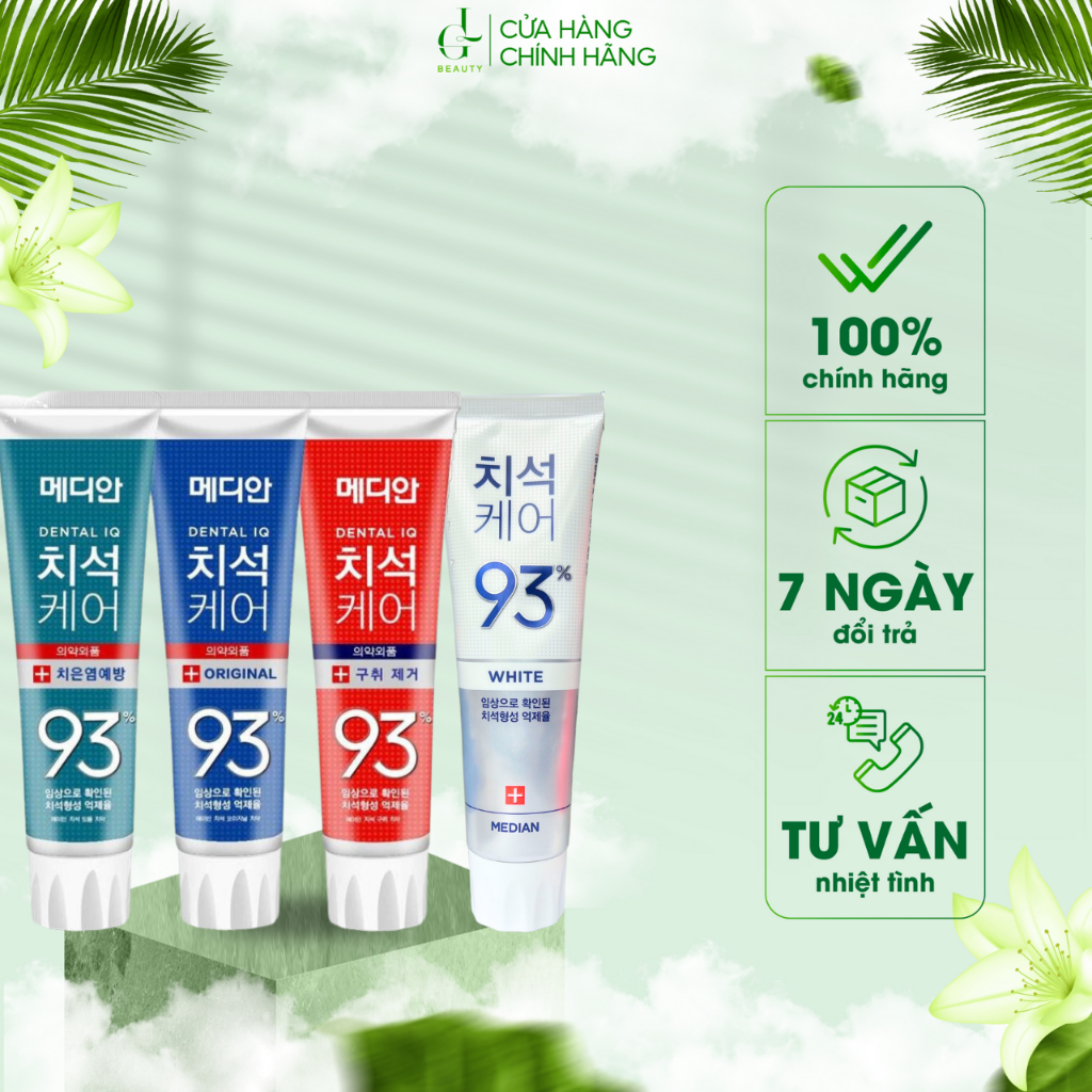 Kem đánh răng median dental iq 93% hàn quốc 120g răng trắng sáng chắc khoẻ