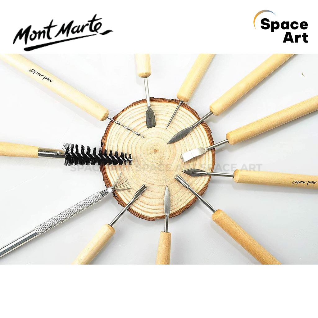 [Space Art Store][Chính hãng]Bộ dụng cụ điêu khắc đất sét Mont Marte Clay tool set 11 món