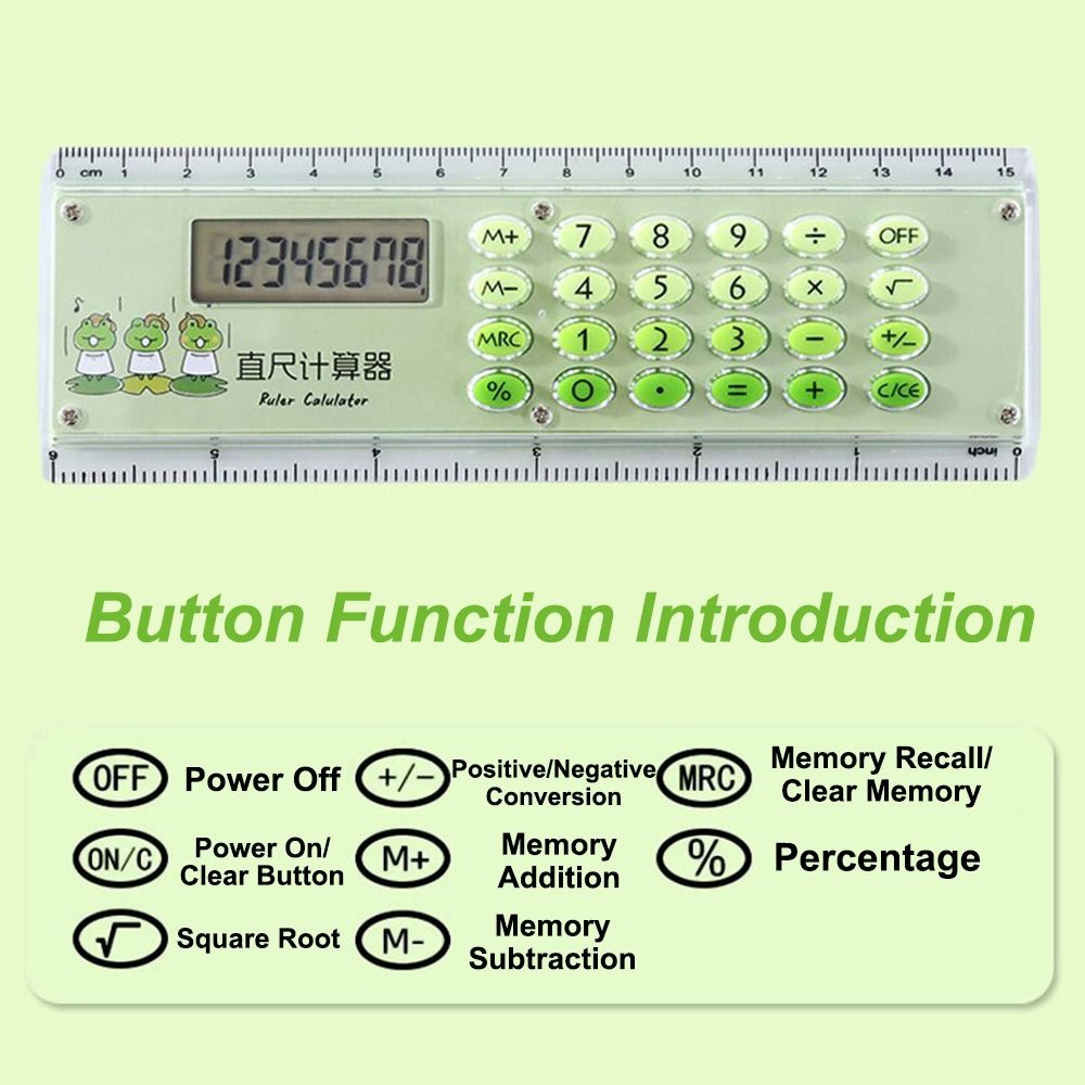 New%208%20Digit%20Straight%20Ruler%20With%20Calculator%2015cm%20Mini%20Students%20Measuring%20Ruler%20Kawaii%20Cartoon%20Stationery%20Drawing%20Tool%20Office%20-%20Image%202