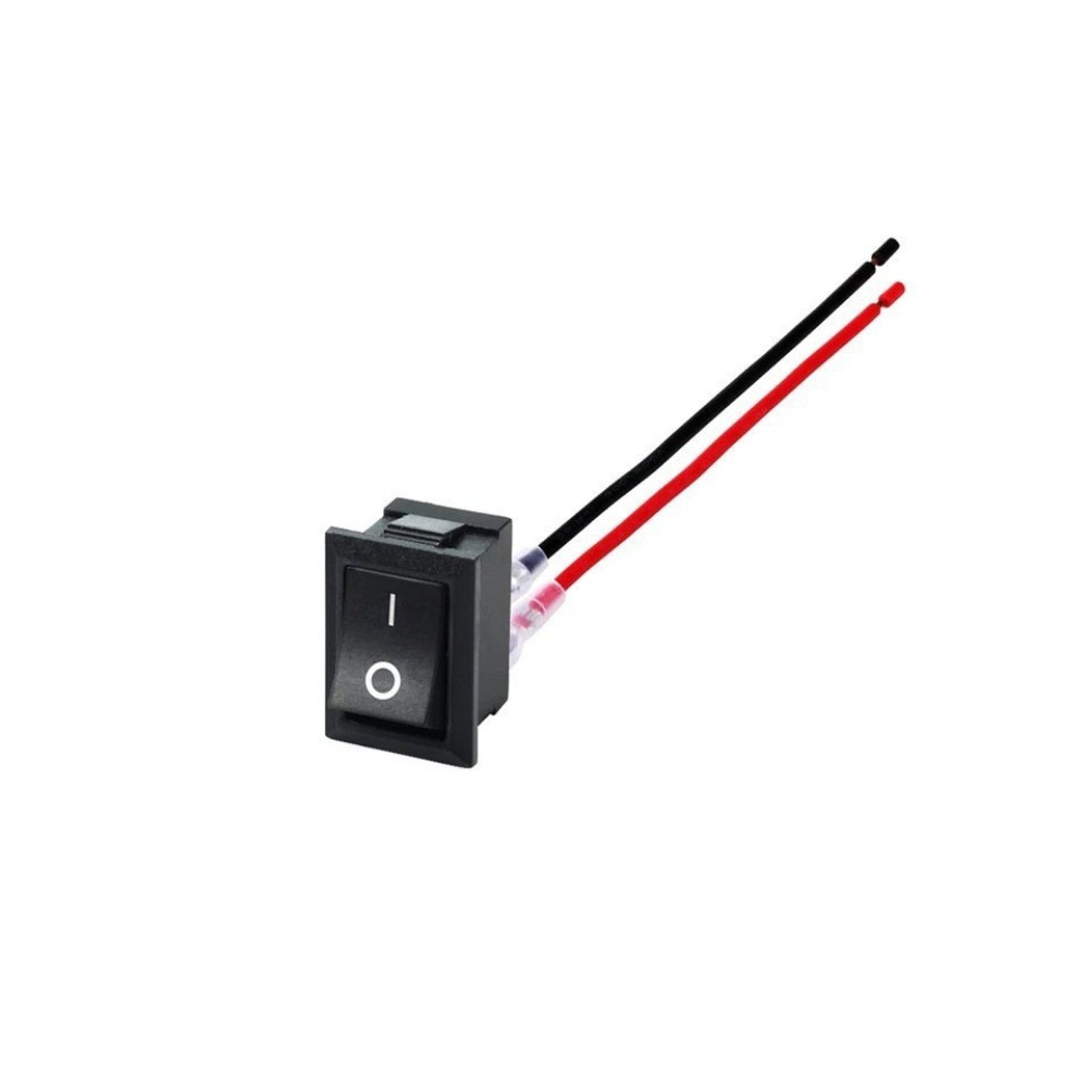 Small Rocker 2 Pin Round Rocker Switch Black ON-OFF Toggle Switch 2nd ...