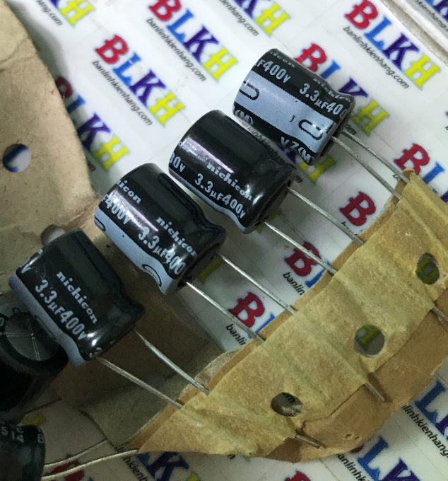 Combo 10 con tụ hóa nhật bản 400v 3.3uf 10x13 chính hãng nichicon