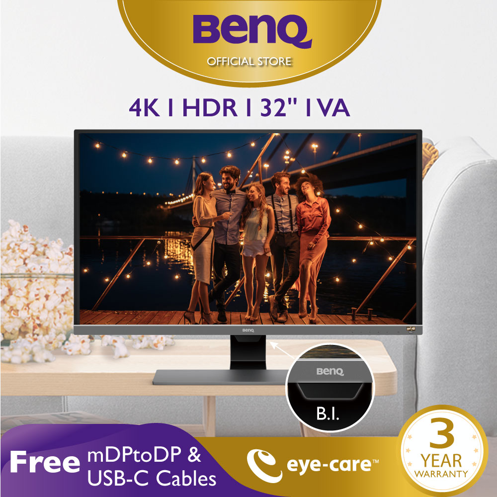 BenQ EW3270U 4K HDR 32" Eye Care Type-C Free-Sync Video Streaming Entertainment Monitor Best for Netflix and Disney+ & PS5 PS4 Pro Xbox Console | Singapore