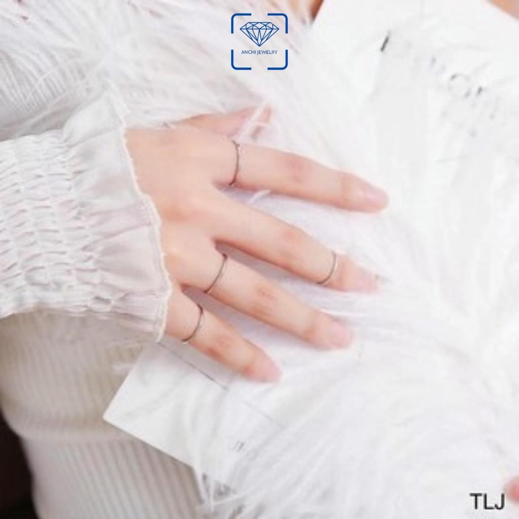 Nhẫn nữ học sinh 1k bạc ta basic đơn giản, Anchi jewelry