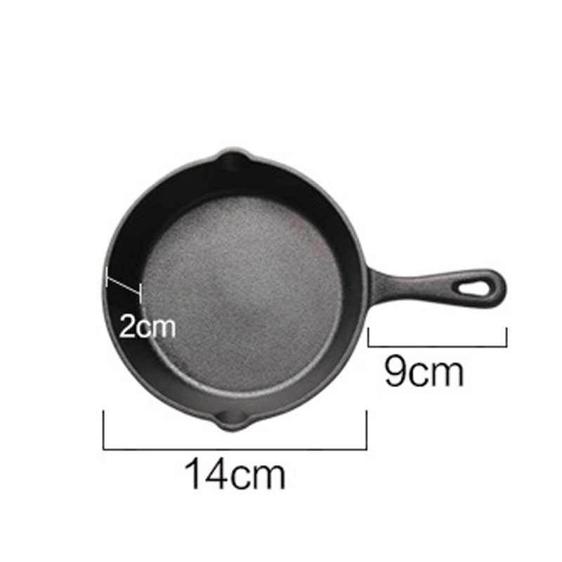 Cast iron pan, small frying pan, pan with bottom non-stick pan, simple,old-fashioned household omelette, large iron pan, induction cooker, non-stick pot set