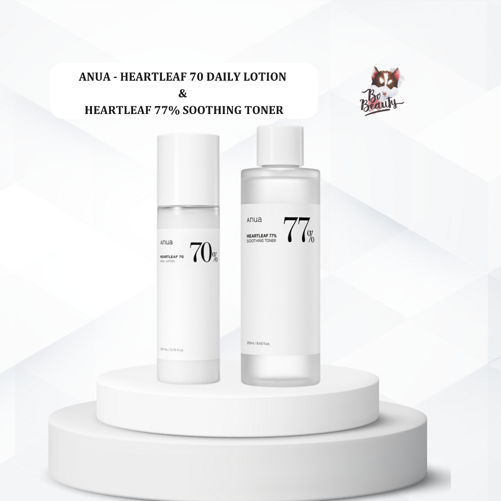 Sữa dưỡng và toner diếp cá làm dịu da anua heartleaf 70 daily lotion, heartleaf 77 soothing toner