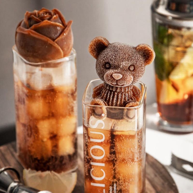 [Fortitudes] Silicone Ice Mold Ice Cube Maker Chocolate Mold Cream Tool Bear Flower Shape