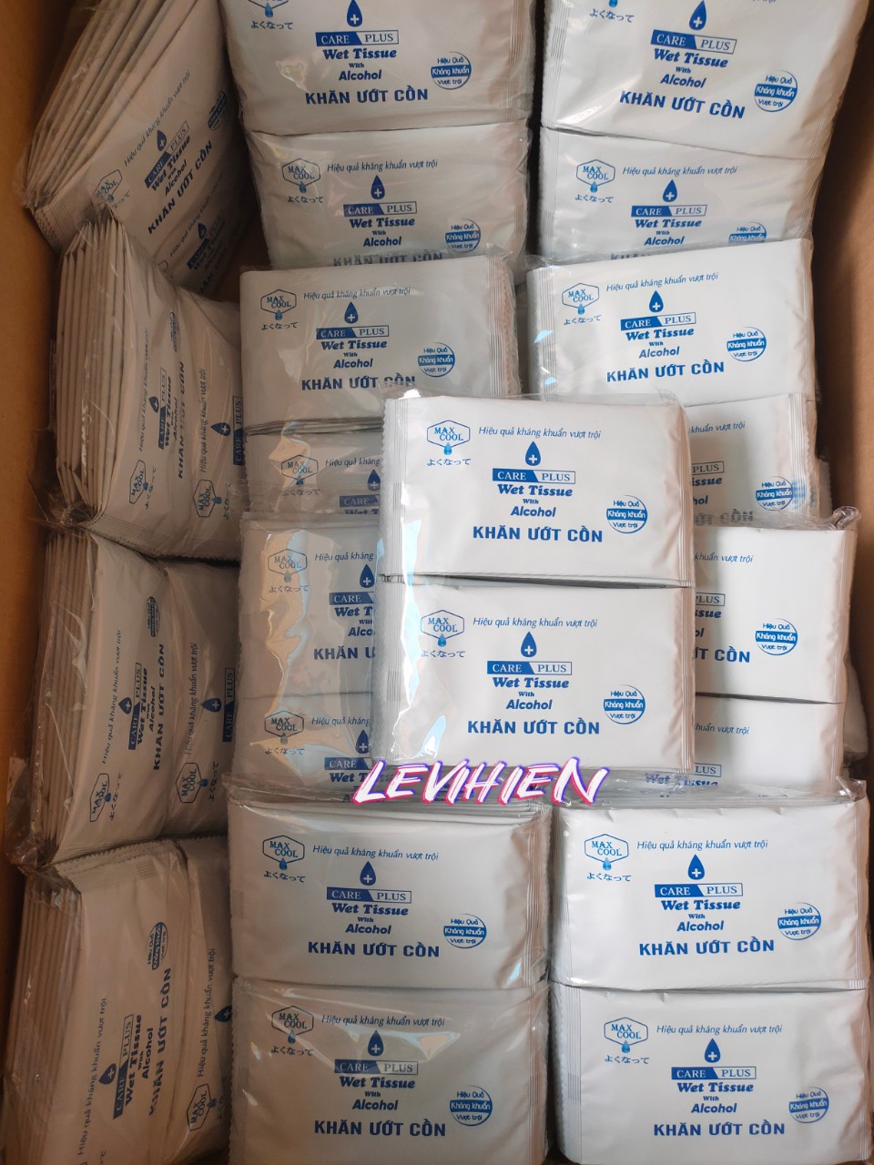 Combo 100 cái Khăn ướt Cồn Max Cool kháng khuẩn Wet Tissue Alcohol