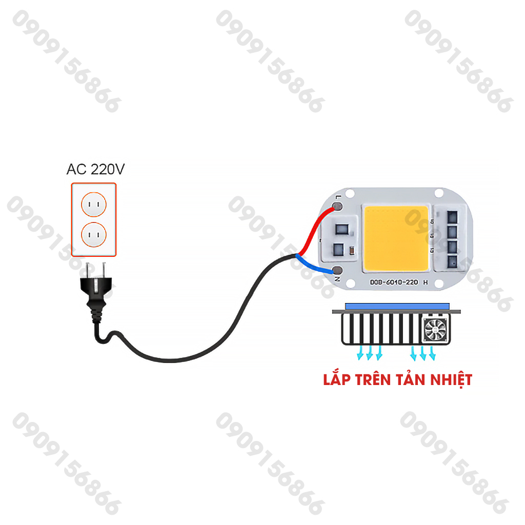 Mắt led cob 220v 50w