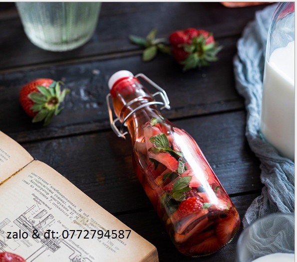 Chai Thủy Tinh Tròn 250ml Nắp Gài