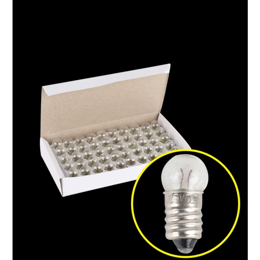Bóng đèn sợi đốt đuôi xoáy E10 - 3.8V / 6V / 12V - Chuôi đèn E10 (2 cái)
