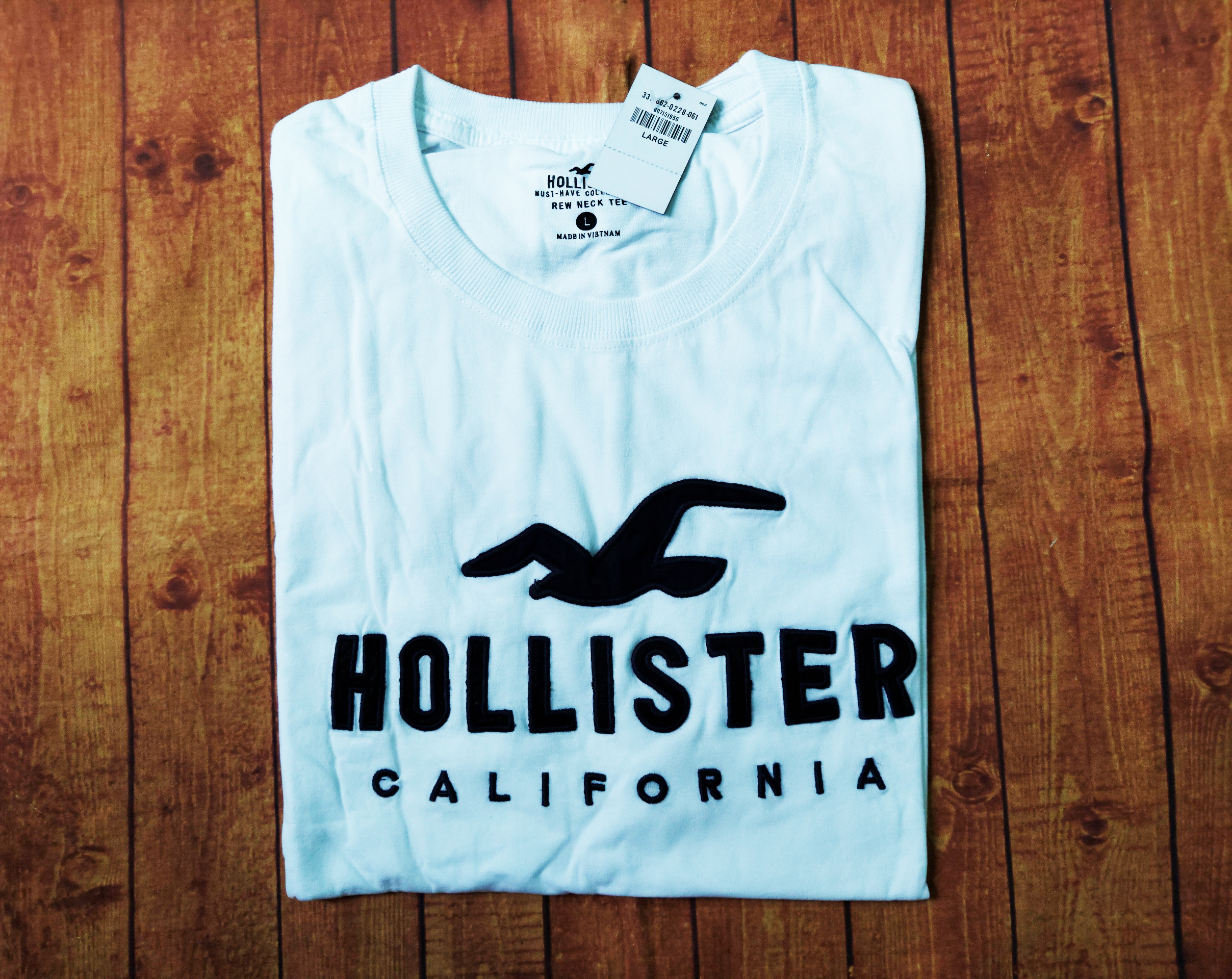 Áo thun Hollister White & Gray Basic