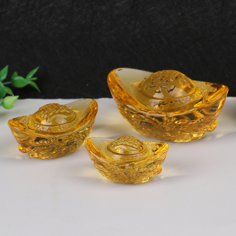 Ornamenti Feng Shui Lingotto d'oro/Sacco di Soldi Yuan Bao per ricchezza Fortuna Decorazione della casa Regalo Attira ricchezza e buona Fortuna, Decor Decor