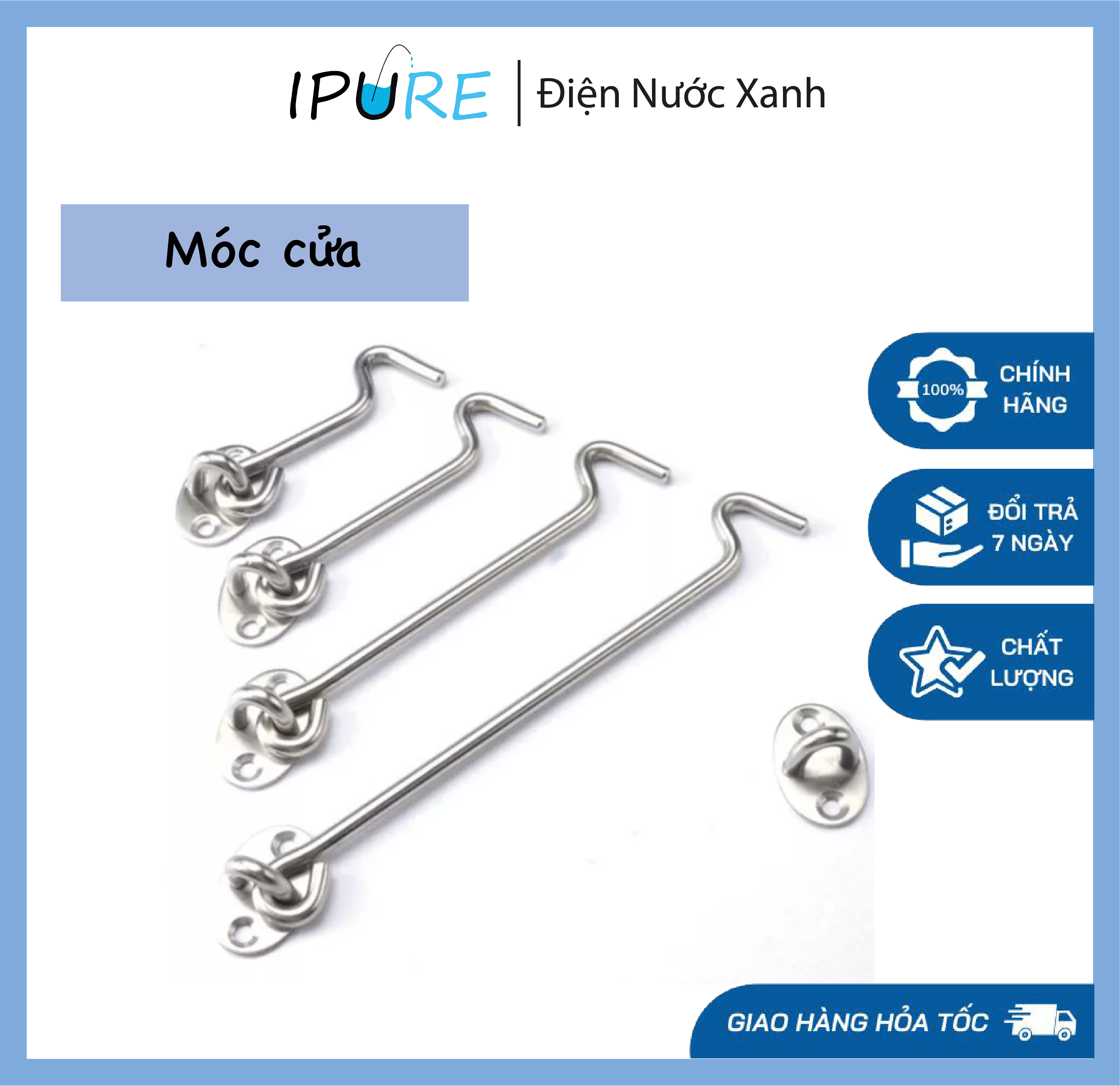 Bộ 2 móc cửa nhiều kích thước - móc cửa, móc cửa sổ, móc gió - dnx ipure