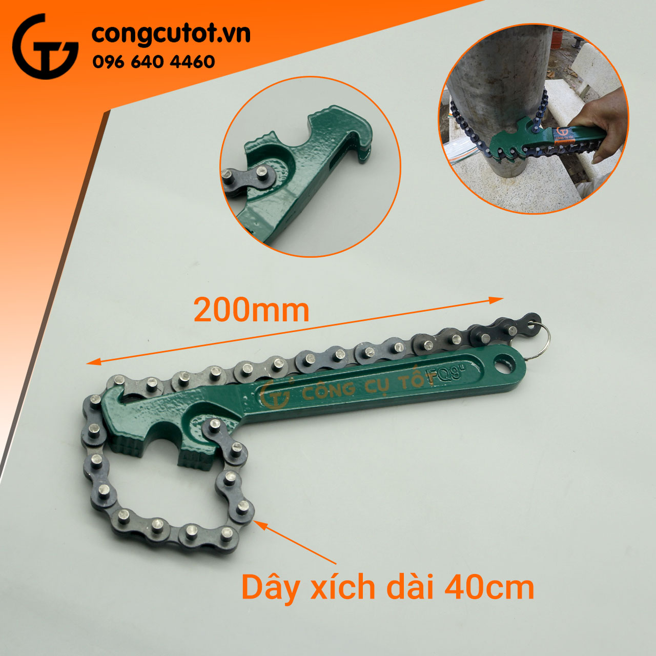 Cờ lê xích các cỡ 200mm, 225mm, 300mm, 400mm