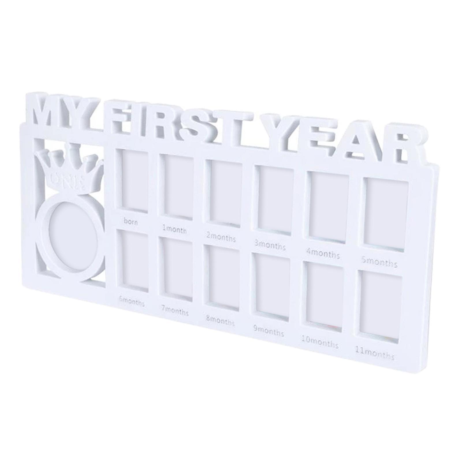 Babys First Year Photo Frame Personalized Newborn Gift Decor Nursery