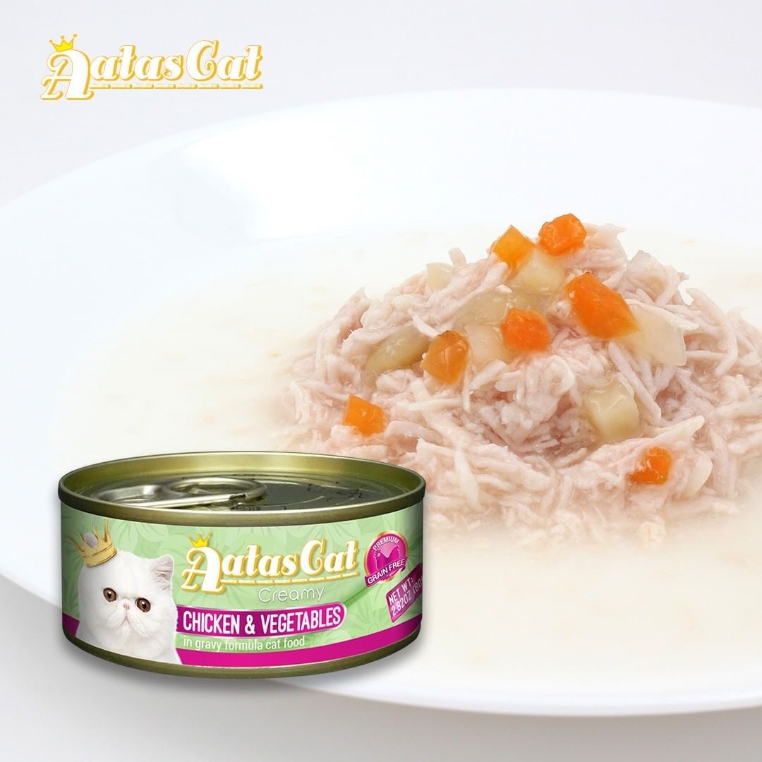 Pate AATAS Cho Mèo Mọi Lứa Tuổi (Súp Gà Mix) Creamy Chicken - Lon 80g - [Nông Trại Thú Cưng]