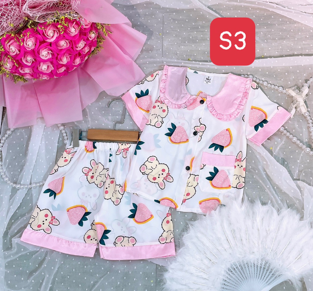 bộ pizama lụa mango sz 9-21kg