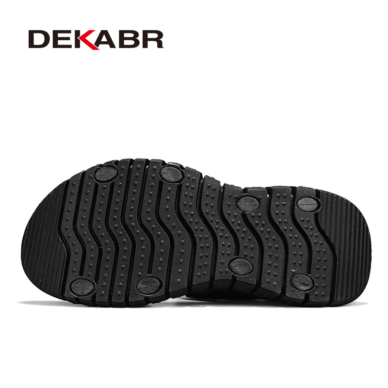 DEKABR New Casual Men Sandals Breathable Mesh Summer Lightweight Fashion Outdoor Genuine Hide Summer Sandals Plus Size 38-48. 