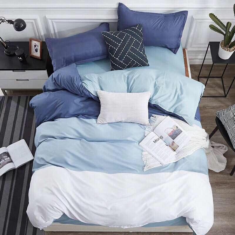 Bộ chăn ga 5 món (chăn trần bông phồng như hình) decor cực xinh