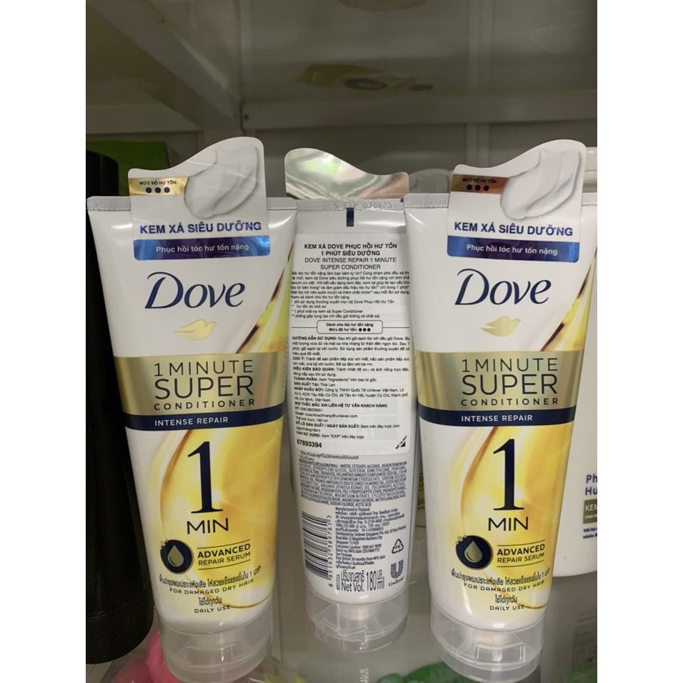 Kem xả Dove Phục Hồi Tóc 1 Phút Siêu Dưỡng 180ml