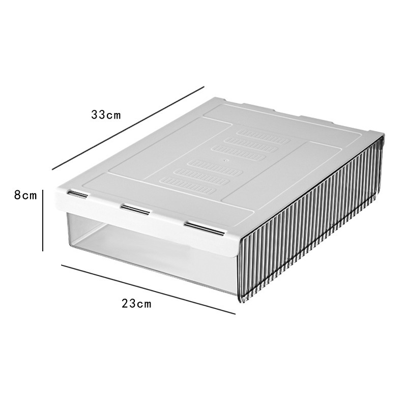 Storage box Invisible storage box under the desk Drawer type punch-free plastic covered Desktop storage box Office stationery shelf Storage box Hide the storage box