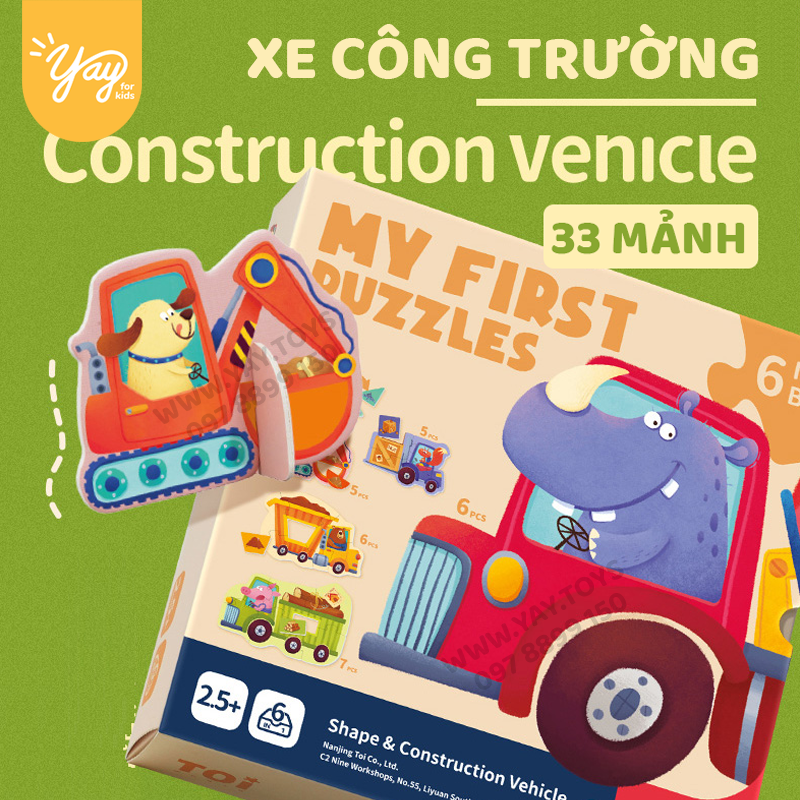 [6 CHỦ ĐỀ] Bộ Xếp Hình Đầu Đời Cho Bé 2+ - MY FIRST PUZZLE TOI