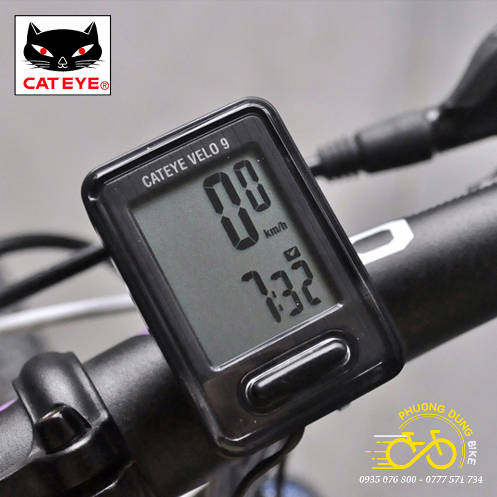 Đồng hồ đo tốc độ xe đạp có dây CATEYE VELO 9 CC-VL820
